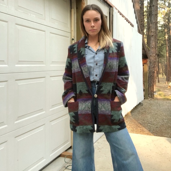 Vintage Jackets & Blazers - Vintage southwestern pattern blazer jacket